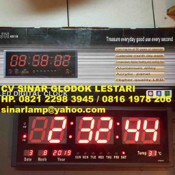 Jam Dinding Digital JH 4819 Merah